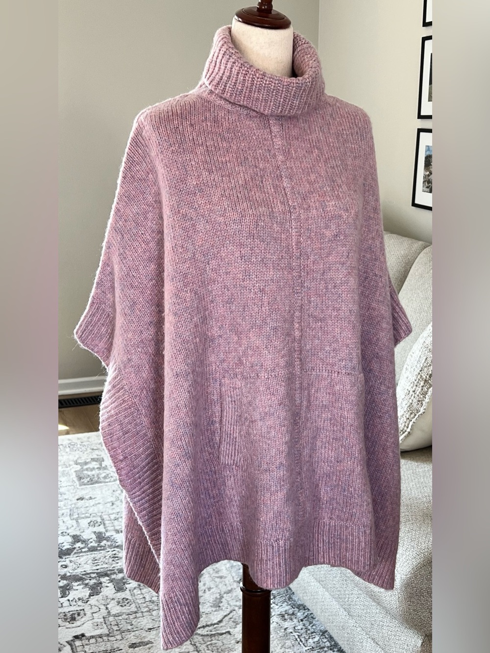 J Crew Relaxed Turtleneck Sweater Poncho - Size M/L BA4011 Wool/Alpaca blend
